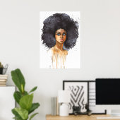 Aquarellbild einer afrikanischen Frau Poster (Heimbüro)