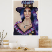 Aquarellbild einer Steampunk-inspiriert Frau Poster (Küche)