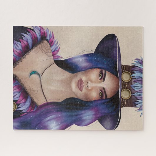 Aquarellbild einer Steampunk-inspiriert Frau Puzzle (Horizontal)