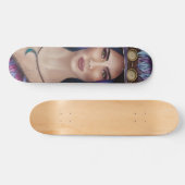 Aquarellbild einer Steampunk-inspiriert Frau Skateboard (Horizontal)