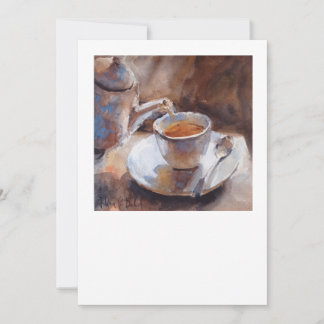 Aquarellbild einer Teetassen-Notizkarte Dankeskarte