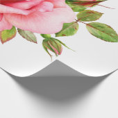 Aquarellbild einer zarten rosa Rosa wi Geschenkpapier (Ecke)