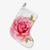 Aquarellbild einer zarten rosa Rosa wi Kleiner Weihnachtsstrumpf (Vorderansicht (hängend))