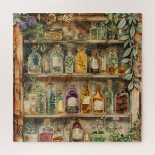 Aquarellbild eines antiken Apothekerschranks Puzzle