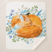 Aquarellbild eines schlafenden Fuchses, Rotfuchs Sherpadecke (Vorderseite)