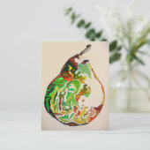 Aquarellbild für Birnfrüchte Postkarte (Stehend Vorderseite)