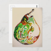 Aquarellbild für Birnfrüchte Postkarte (Vorne/Hinten)