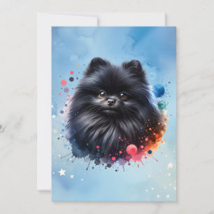 Aquarellbild für den Schwarzen Spitz Einladung