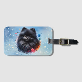 Aquarellbild für den Schwarzen Spitz Gepäckanhänger