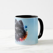 Aquarellbild für den Schwarzen Spitz Tasse (VorderseiteRechts)