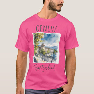 Aquarellbild Genf - Schweiz T-Shirt