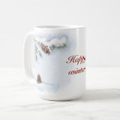 Aquarellbild "Happy Winter" Kaffeetasse (Vorderseite Links)