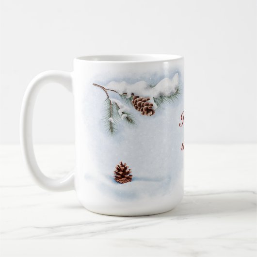 Aquarellbild "Happy Winter" Kaffeetasse (Links)