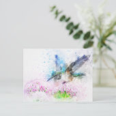 Aquarellbild Hummingbird-Illustration Postkarte (Stehend Vorderseite)