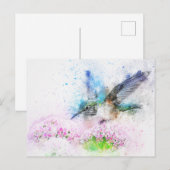 Aquarellbild Hummingbird-Illustration Postkarte (Vorne/Hinten)