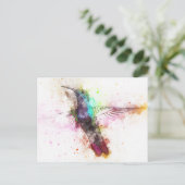 Aquarellbild Hummingbird Illustration Postkarte (Stehend Vorderseite)