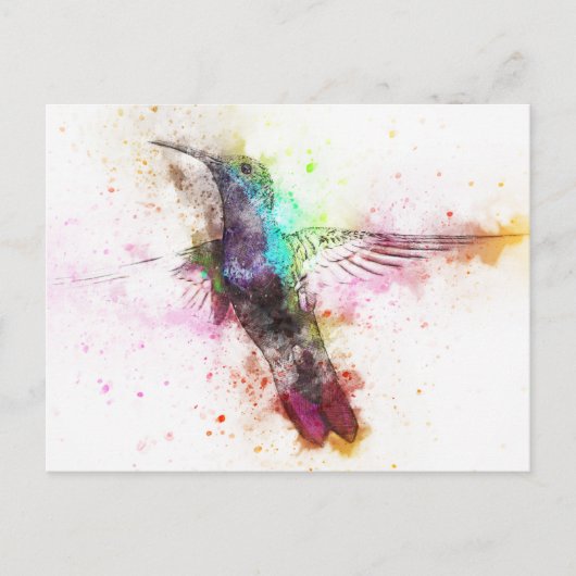 Aquarellbild Hummingbird Illustration Postkarte (Vorderseite)