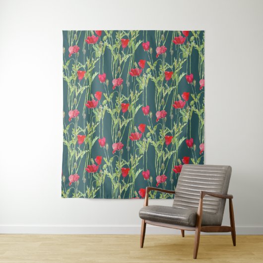 Aquarellbild Klatschmohn  Wandteppich (Beispiel)