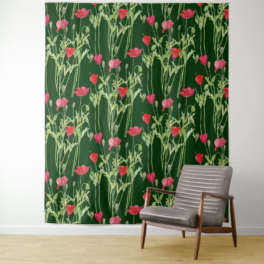 Aquarellbild Klatschmohn Wandteppich (Beispiel)