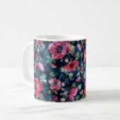Aquarellbild. Nahtloses Muster. Bouquet Kaffeetasse (Vorderseite Links)