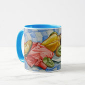 Aquarellbild noch lebendes Bild exotischer Früchte Tasse (Vorderseite Links)