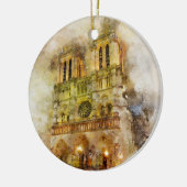 Aquarellbild Notre Dame Kathedrale Paris Keramik Ornament (Links)