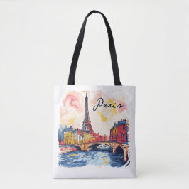 Aquarellbild Paris Eiffelturm Reisen Tasche
