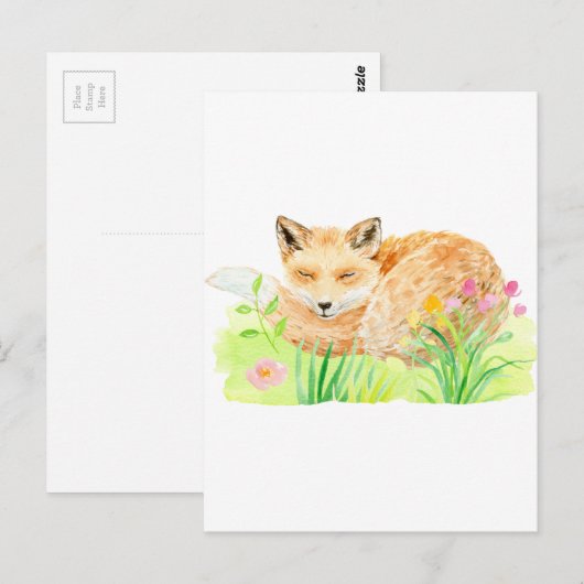 Aquarellbild Postkarte (Vorne/Hinten)