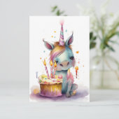 Aquarellbild Regenbogen zum Geburtstag Karte (Stehend Vorderseite)