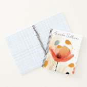 Aquarellbild rote Mohnblume Notizblock (Innenseite)
