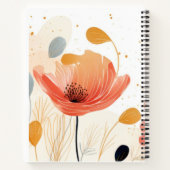 Aquarellbild rote Mohnblume Notizblock (Rückseite)