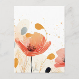 Aquarellbild roter Mohn Postkarte