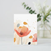 Aquarellbild roter Mohn Postkarte (Stehend Vorderseite)