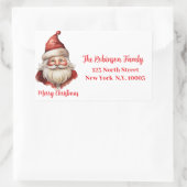 Aquarellbild Santa Claus Rechteckiger Aufkleber (Tasche)