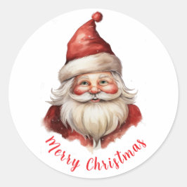 Aquarellbild Santa Claus Runder Aufkleber