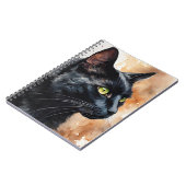 Aquarellbild Schwarze Katze Profil Pose Notizblock (Linke Seite)