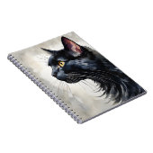 Aquarellbild Schwarze Katze Profil Pose Notizblock (Rechte Seite)