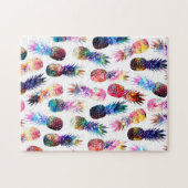 Aquarellbild und Ananas Puzzle (Horizontal)