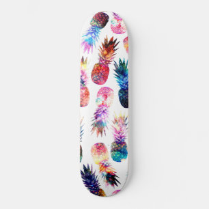 Aquarellbild und Ananas Skateboard