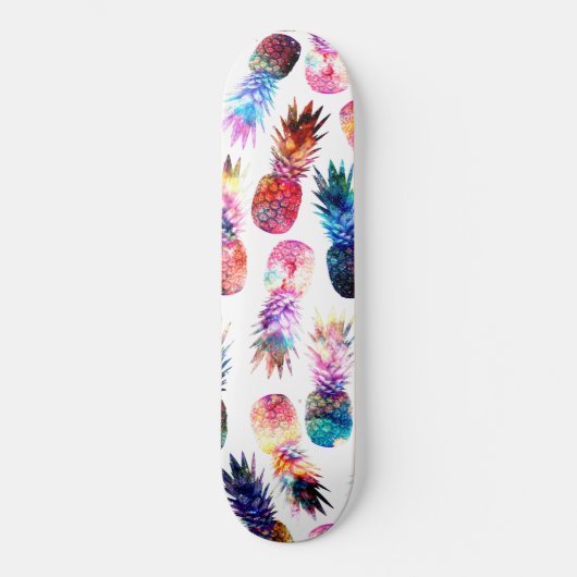 Aquarellbild und Ananas Skateboard (Vorderseite)