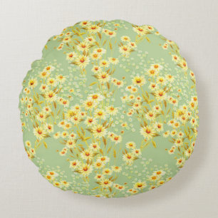 Aquarellbild von dunklen Blume auf einem hellen Gr Rundes Kissen