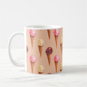 Aquarellbild von Eis. Nahtlose Pappe Kaffeetasse