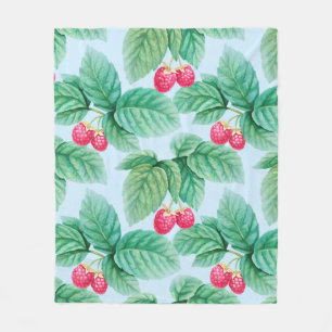 Aquarellbild von Himbeeren. Nahtlos Fleecedecke