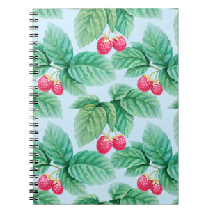 Aquarellbild von Himbeeren. Nahtlos Notizblock