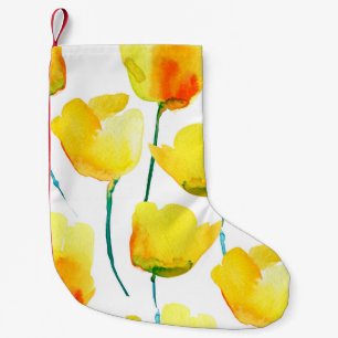 Aquarellbild von Tulpen. Nahtloses Pattern Kleiner Weihnachtsstrumpf