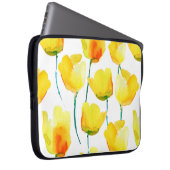Aquarellbild von Tulpen. Nahtloses Pattern Laptopschutzhülle (Vorne Rechts)