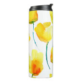 Aquarellbild von Tulpen. Nahtloses Pattern Thermosbecher (Nach links gedreht)