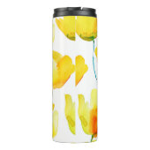 Aquarellbild von Tulpen. Nahtloses Pattern Thermosbecher (Rückseite)