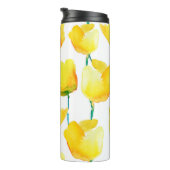 Aquarellbild von Tulpen. Nahtloses Pattern Thermosbecher (Nach rechts gedreht)