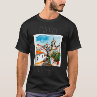 Aquarellbild von Vora - Portugal T-Shirt